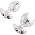 Metal Opening Lotus Anal Plugs Heavy Duty 304 Stainless Steel Adjustable Anus Lock Trainer Butt Expander With Handles Sex Toys Adult Games (Gs100)