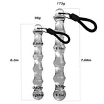 New Bamboo Shaped Crystal Glass Anal Plugs - Transparent Glass Anus Dilator Anal Vaginal Prostate Massage G-Spot Stimulator Sex Slave Abuse Sex Toys for Women Men Couples Lover (M)