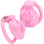 Nylon 3D Printed Lightweight Pink Cage Male Chastity Devices Lock 4 Rings Virginity For Sissy Men (Small)