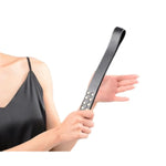 Sm Adult Leather Paddle With Rivets - Couples' Bdsm Training Tool, Sensual Restraint Equipment In Red And Black With Metal Ring Hook (Black)