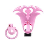 Chastity Cage With Anti-Shedding Fancy Pants, Hollow Chastity Cage With 4 Carabiners, Large Vent Design, Adult Sex Toys For Male Sissy Wear And Bondage (Pink-Small-Lid)