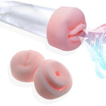 2 Piece Extended Men'S Penis Pump Cover Masturbator Sleeve Realistic Vagina Cover Replacement Seal Cap Large 2.5-Inch Cylindrical Penis Pump Cover For Stronger Erections (Short Pink +Pink)