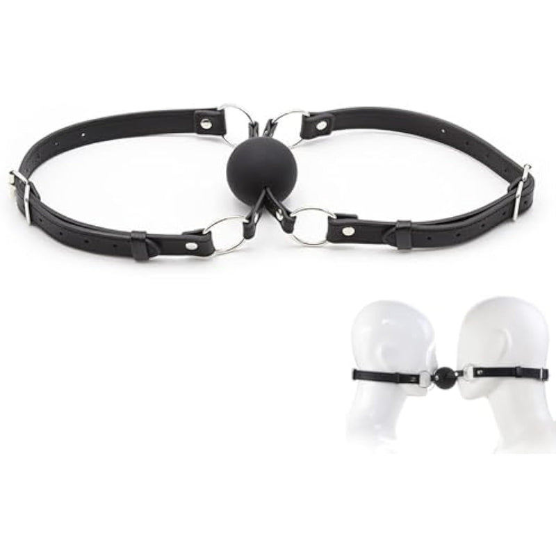 Adjustable Leather Bdsm Gag Suitable For Couples Restraints Sex Toys Open Mouth Ballgag Muzzles Adult Role Play