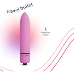 Travel Vibrating Bullet, Massage Stick, Body-Safe Silicone, Waterproof, Personal Massager, Whisper-Quiet Motor, Pink