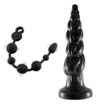 14 Inch Silicone Vibrating Anal Beads (S) + 15.7Inch Huge Anal Plug