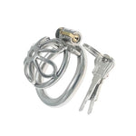 Metal Small Comfortable Chastity Cage with Flower Hollow Pattern Male Abstinence Chastity Device Cock Cage with Invisible Lock Sex Toy Men Penis Exercises Bondage Gear & Accessories