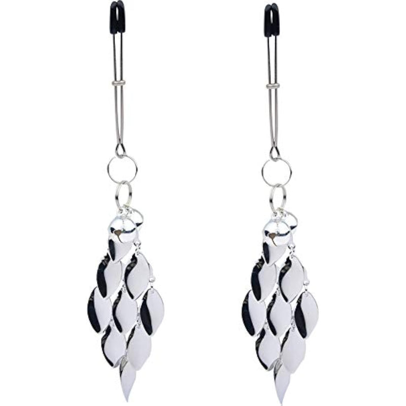 Silver Butterfly Pendant Bell Nipple Clamps, Adjustable Breast Nipple Clamps, Papilla Straighteners Corrector Nipple Shield Nipple Clamps Adjustable Breast Clamps (H)