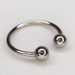 Stainless Steel Cock Ring 2 Beads Penis Ring Glans Stimulating Penis Opening Loop Sex Delay Ejaculating Toys For Men A