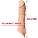 Bigger Silicone Sleeve Extender Sheath For Men Extender Enlarger Extension Enhancer Ball Stretch Sleeve Girth (Flesh, 8.7 β)