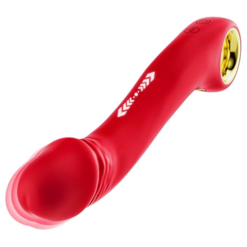 Thrusting Dildo G Spot Vibrator, Women Sex Toys Clitoral Stimulator Wand Massager With 10 * 10 Thrusting & Vibrating Modes, Female Vibrator Realistic Dildo Sexual Tools For Women And Couples(Red)