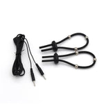 Electric Shock Stretchable Penis Ring 2Pcs With Beads Male Bondage Enlargement Cock Ring Electric Shock Set