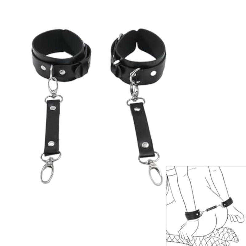 Sm Bondage Set Fetish Sex Handcuffs Ankle Cuffs Wrist Ankle Cuffs Set Erotic Bed Cuffs Sex Toys Erotic Leather Hand And Foot Cuffs Bed Cuffs For Lovers Couples Beginners