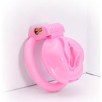 Nylon 3D Printed Lightweight Pink Cage Male Chastity Devices Lock 4 Rings Virginity For Sissy Men (Small)