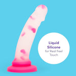 Heart Realistic 8 Inch Dildo And Fresh Sex Toy & Body Wipes - Female Sex Toys Bundle