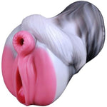 Fantasy 2 In 1 Soft Flexible Liquid Silicone Made Color Mixed Male Masturbator Silicone Men Stroker Adult Sex Product For Men Couple With Textured Enlarged Internal Tunnels Lifelike Unique Design