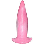 Medium Size Soft Feeling Tongue Shape Dildo Multi Colored Flexible Colorful With Suction (Pink+White)