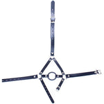 Y-Shape Leather Restraint Head Harness With O-Ring Metal Gag Bdsm Mouth Gag For Couples Sex Plays