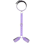 Bdsm Neck To Wrist Restraints Bondage Set Sexy Toys Slave Frisky Beginner Female Restraints Kit Props Collar Back Handcuffs Couple Sm Sex Game Tool With Adjustable Straps Bed Adults Play(Purple)