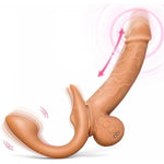 Strapless Strap On Dildos For Lesbian, Wearable Pegging Realistic Dildos Vibrator With 9 Vibrating Modes And 9 Thrusting Modes, Double Ended Penetration Sex Toys For Women Lesbian Couples
