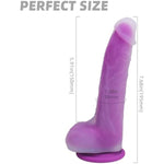 Liquid Silicone Simulated Penis - Realistic Styling, Double Layer Process, External Softness And Internal Hardness, Built In Keel With Adjustable Shape, Strong Suction Cup (Purple)