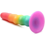 Simply Sweet Zigzag Rainbow Silicone Dildo For Men Women & Couples. Colorful Zigzag Strong Suction Base Dildo. 1 Piece, Rainbow.