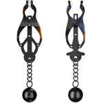 Nipple Clamps With Metal Weights Ball & Silicone Cushion Women Bdsm Restraints Adjustable Breast Clips Female Sexual Pleasure Nipple Clitoris Labia Stimulation Adults Sex Toys For Couples