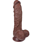 The Absolute Unit By - Extra Large Dual Density Silicone Dildo, 10.0 Inch Insertable, 3.1 Inch Max Width (Dark Skin)