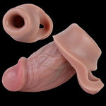 Soft Realistic Enlarge Penis Sleeve with Cock Ring, 6.5" Male Reusable Enhancer Wearable Sheath,Hollow Dildo Penis Extender Men Pump,Adult Couples Sex Toy