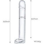 Big Clear Dildo, 8.9 Inch Glass G Spot Dildo Thick Adult Sex Toys For Women,Men