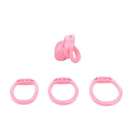 Chastity Cage Set With 4 Rings And 2 Keys, Breathable Hole Design Chastity Devices For Men Sm Bondage Gear & Accessories Penis Lock Sex Toy (Pink,S)
