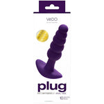Plug Anal Vibrator, Rechargeable Waterproof Prostate Vibe, Adult Sex Toy, Easy Insertion Round Tip (Purple)