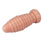 Large Flesh Ribbed Anal Plug Big Butt Plug Anus Stimulator Anal Training Toy For Advanced Men Women