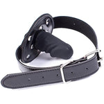 Sm Realistic Penis Gag Sex Bondage Mouth Gag With Adjustable Leather Strap For Couple Restraint Set (Length: 6Cm, Silver)