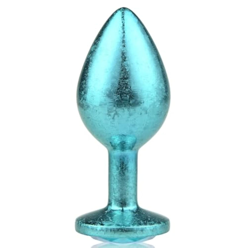 Large Butt Plug Metal Anal Plug With Ice Pattern And Jewel Base Anal Dilator For Anal Training Prostate Massage G-Spot Stimulation Adult Sex Toys For Men Women Couples (1.57’’)