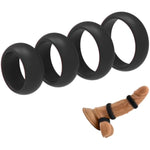4 Different Size Cock Rings Soft Silicone Penis Rings Adult Toys For Erection Enhancing Couples Pleasure Black