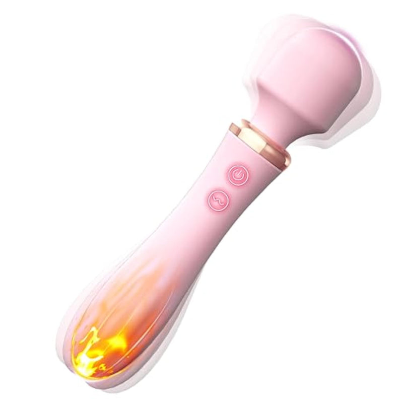 Massager Dildo Vibrator, G Spot Vagina Clitoris Nipple Stimulator With Heating Function, 10 Powerful Vibrations Dual Motor Personal Massager Masturbator (Pink)