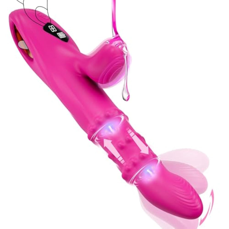 G Spot Vibrator Women Sex Toys, 3 In 1 Female Vibrator Wand With 8 Come-Hither & Vibrating & Up-Down Sliding Modes, Clitoral Stimulator Nipple Vibrators Adult Sex Toys For Women Couple