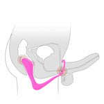 Penis Ring Silicone Cockrings With Anal Plug Prostage Massager Dual Stimulation Adult Men Masturbation Sex Toys (Rose)