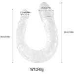 Realistic Double-Ended Dildo Adult Toy Lesbian, Double Sided Dildos For Women, Waterproof Flexible Double Dong With Curved Shaft For Vaginal G-Spot And Anal Play
