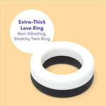 Cock Ring - Extra Thick Soft Silicone Penis Ring - Snug & Comfortable - Waterproof - Black/White