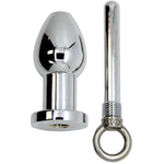 Secure Trusted Thru Hole Enema Metal Butt Plug With Removable Core One Size Silver
