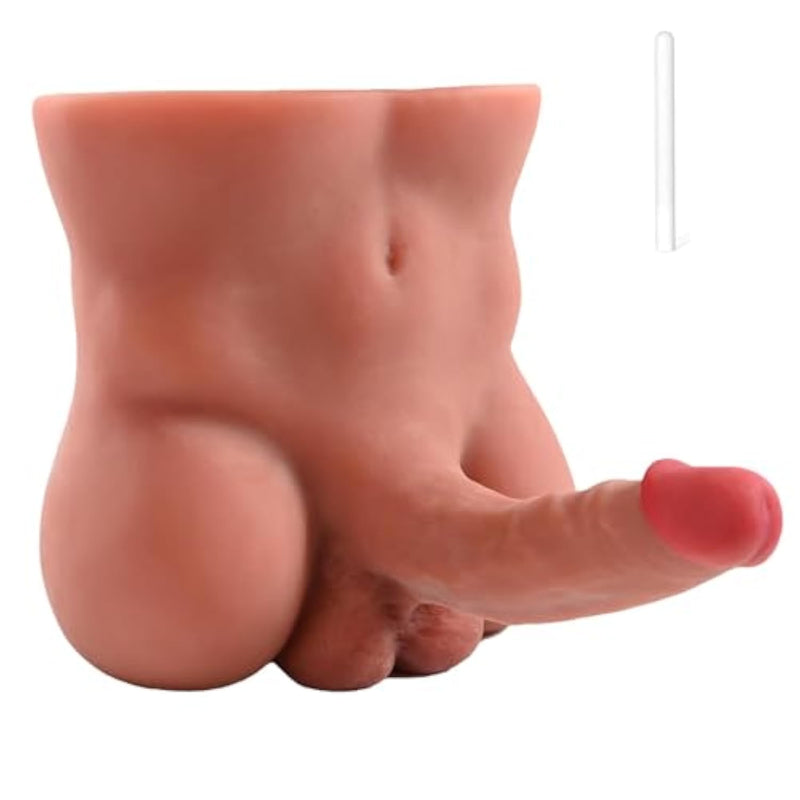 Male Sex Doll With Flexible Realistic Dildo,7.7Lb Brown Torso Dildo With Tight Hole Tight Anal Hole Masturbation For Women Men Gay, Torso Sex Toys & Games
