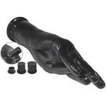 Realistic Hand Dildo With Massage Gun Adapter Black Forearm Dildo Anal Butt Plug Anal & Vaginal Masturbation Adult Sex Toy(M)