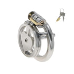 Inverted Chastity Cage Chastity Devices Used To Exercise A Man'S Penis Sex Toys Flat Chastity Cage With Spreader And 2 Keys Cock Cage To Restrain Man'S Penis (1.77In/45Mm)