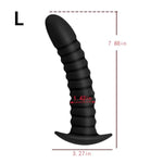 Silicone Threaded Butt Plug Dual-Purpose Anal And Dildo Pleasure Dilator Sex Toy With Safety Base, Premium Body-Safe Material Anal Plug For Men And Women (Large)