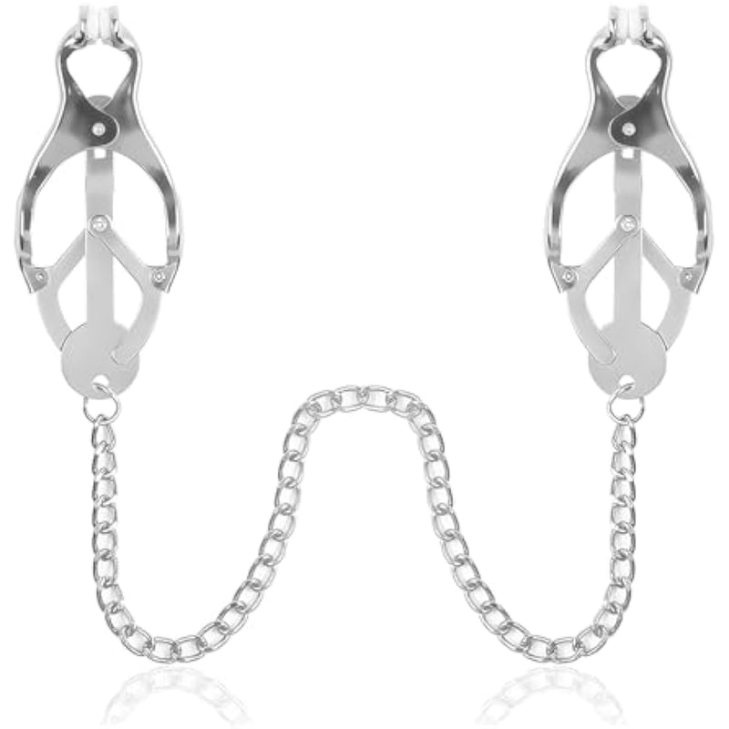 Silver Nipple Clamps Breast Clamps Bdsm Nipple Stimulation Tainless Steel Springs Non-Piercing Nipple Toys