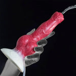 Silicone Realistic Squirting Dog Wolf Dildo With Suction Cup, Animal Dildos Thick Knot Ejaculating Prostate G-Spot Stimulation Anal Plug Buttplug Adult Sm Sex Toy For Beginner Women Men Couples