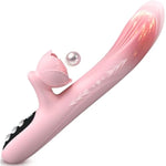 Thrusting Vibrator For Women, Thrusting Dildo G Spot Vibrator Clitoral Stimulator Rose Sex Toy 7 Thrust 7 Vibration Rechargeable Lcd Display Rabbit Vibrators Adult Sex Toys For Women