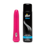 Tango Pink Powerful Clitoral Bullet Vibrator & Pjur Aqua Water Based Personal Lubricant 3.4 Fl Oz - Gifts For Women Sex Toys Bundle