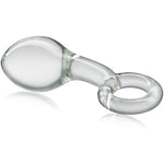 Anal Butt Plug Glass Anal Trainer With Big O Ring Crystal Pleasure Wand Adult Sex Toy For Men Women Couple Play (L)